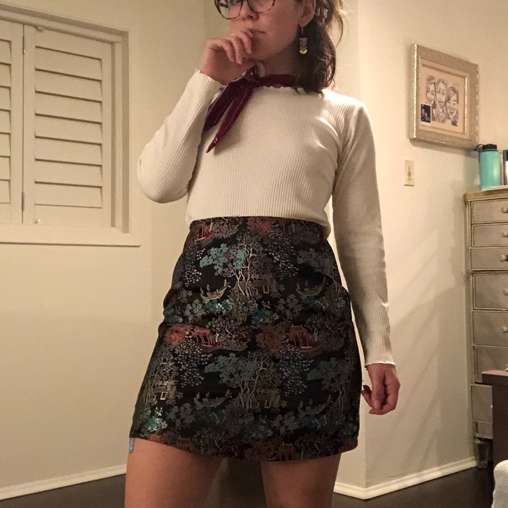 Asian Inspired Silk Skirt